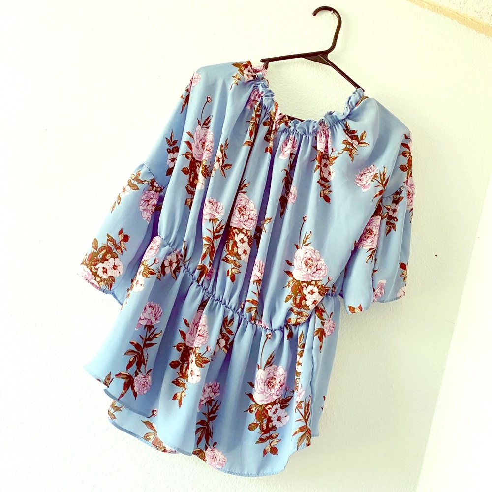 Beautiful floral ruffled shirt